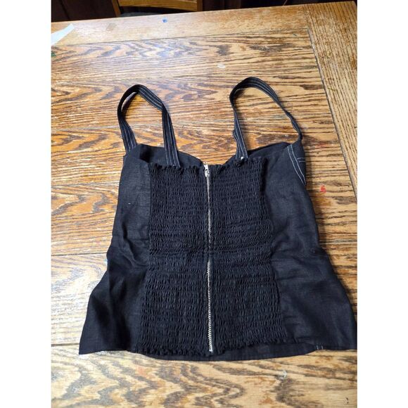 Reformation linen Libra black corset top Sz 12 - Picture 4 of 4
